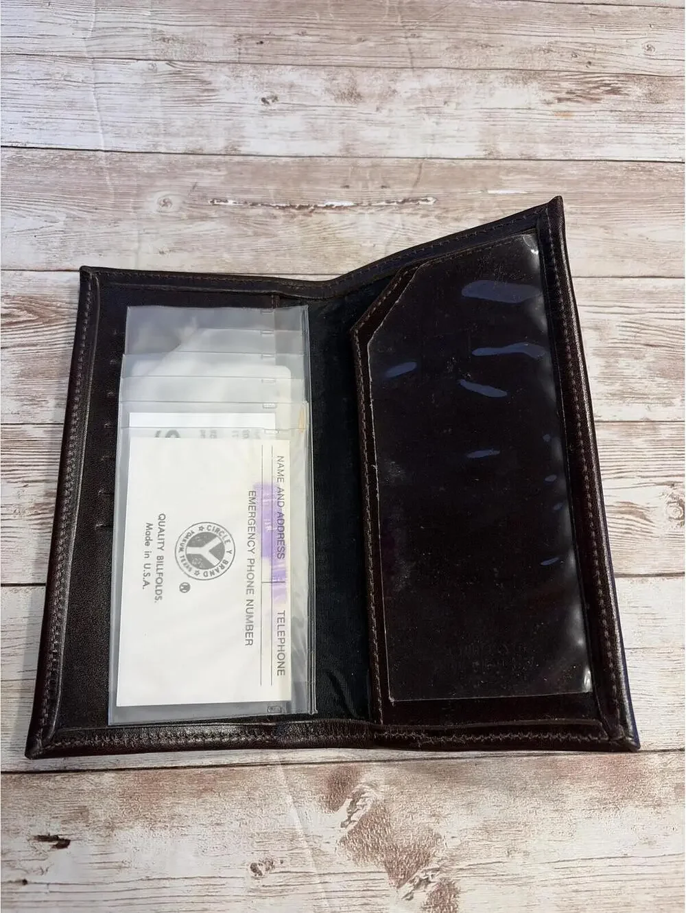 Leather Wallet Dark Brown Handtooled